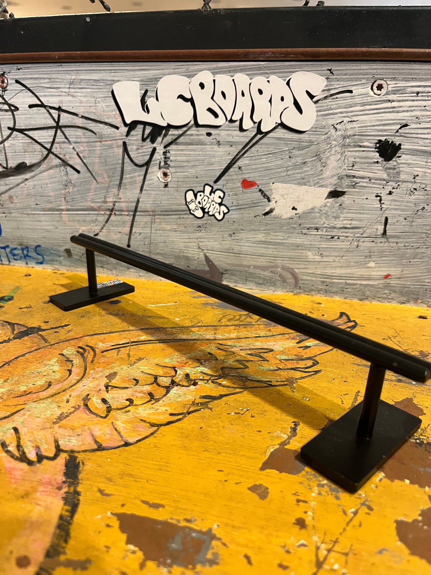 LC BOARDS FINGERBOARD SHOT GUN RAIL STEEL BLACK