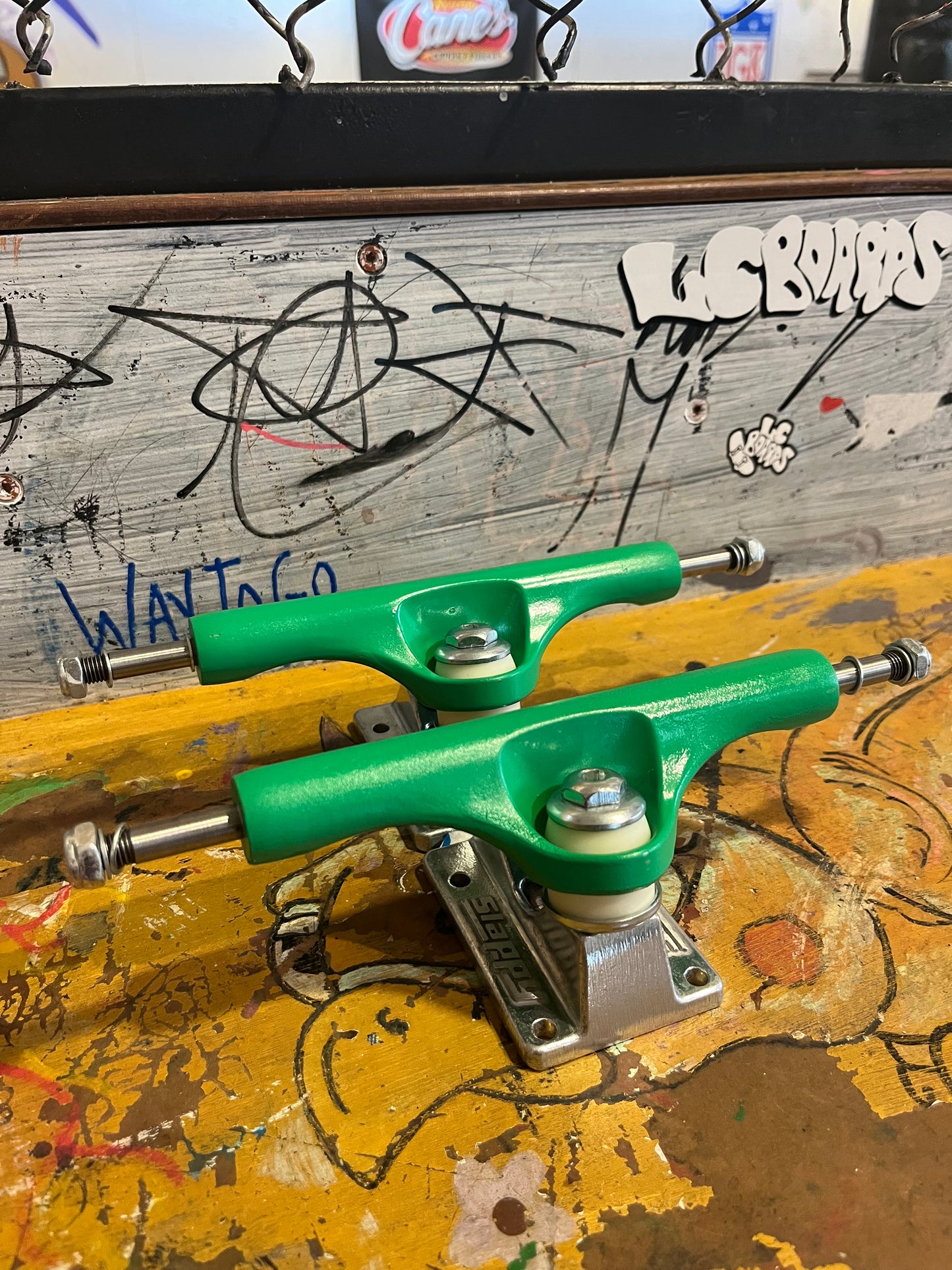 Slappy Truck Company Mint Green ST1 Inverted Hollow Polished Skateboard Trucks - 6.125" Hanger 8.75" Axle (Set of 2)