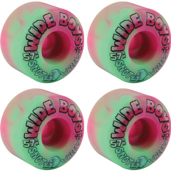 Snot Wide Boys 57MM 95A Green and Pink  Swirl