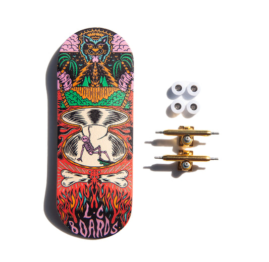 LC BOARDS FINGERBOARD 98X34 COMPLETE BONES GRAPHIC WITH FOAM GRIP TAPE