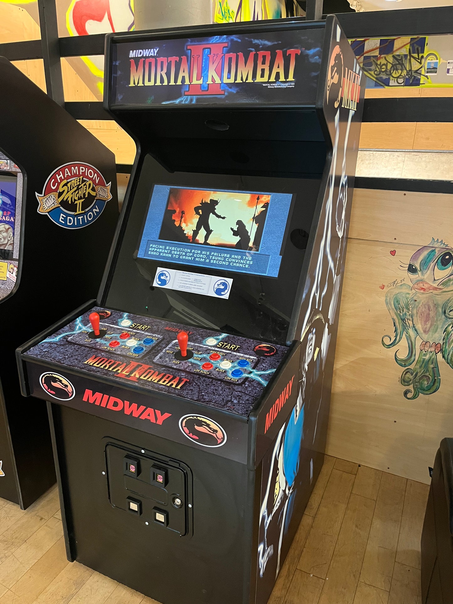 Full Size Commercial Mortal Kombat II Arcade Game Coin Operated