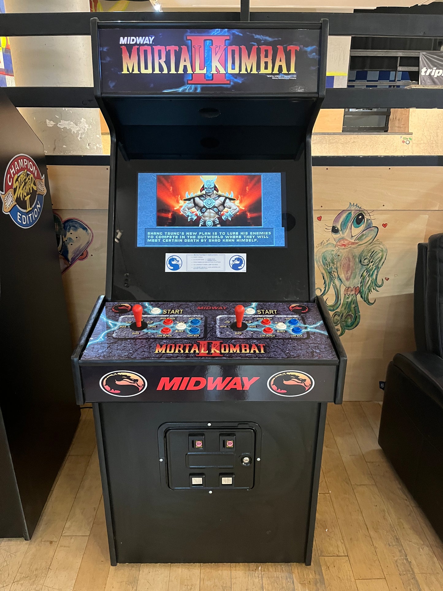 Full Size Commercial Mortal Kombat II Arcade Game Coin Operated