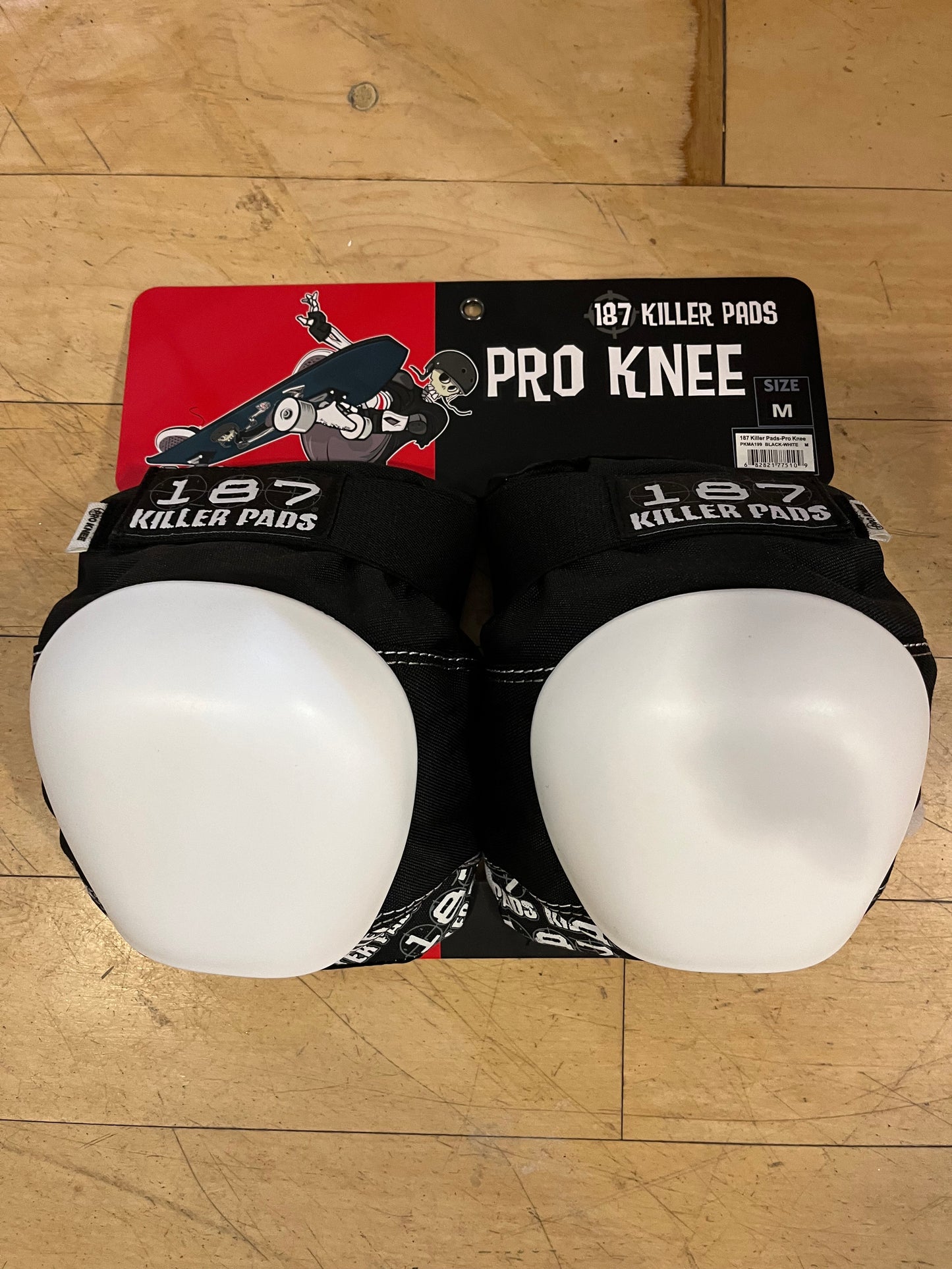 187 KILLER PADS PRO KNEE MEDIUM BLACK AND WHITE ADULT