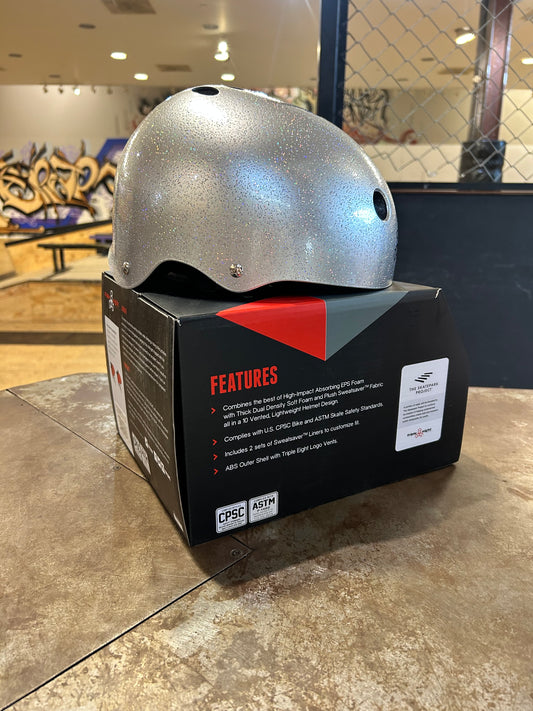 Certified Sweatsaver Multi Sport Helmet By TripleEight S/M SPARKLE GRAY