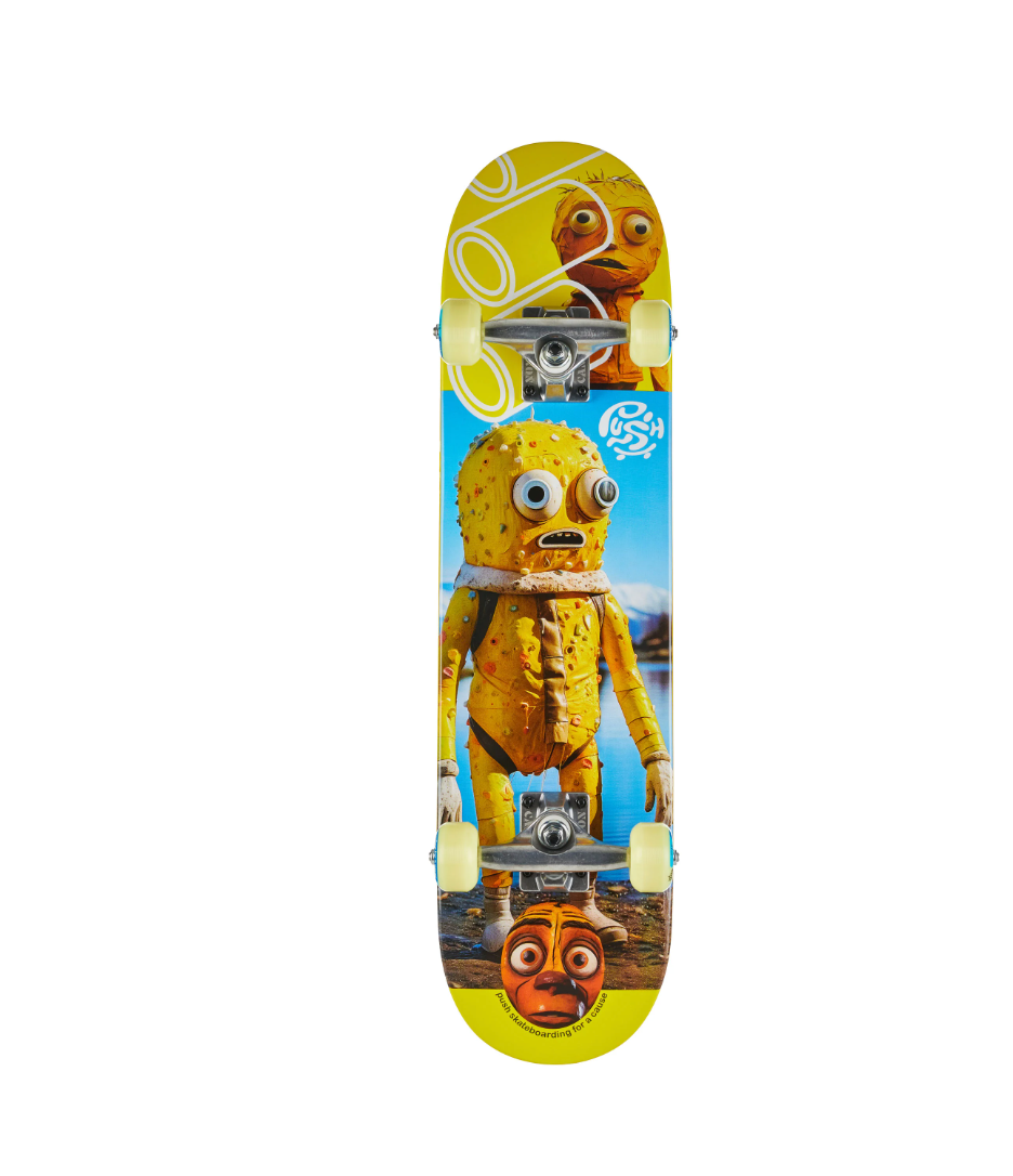 Push 7.25 Yellow Man Complete Skateboard