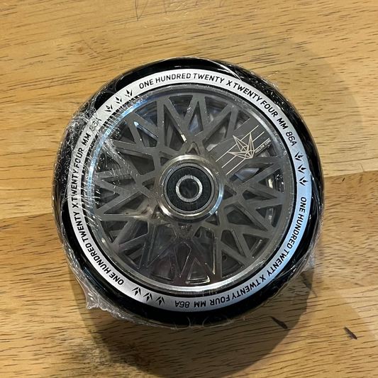 120mm Scooter Wheel Diamond Hollow Core - Chrome